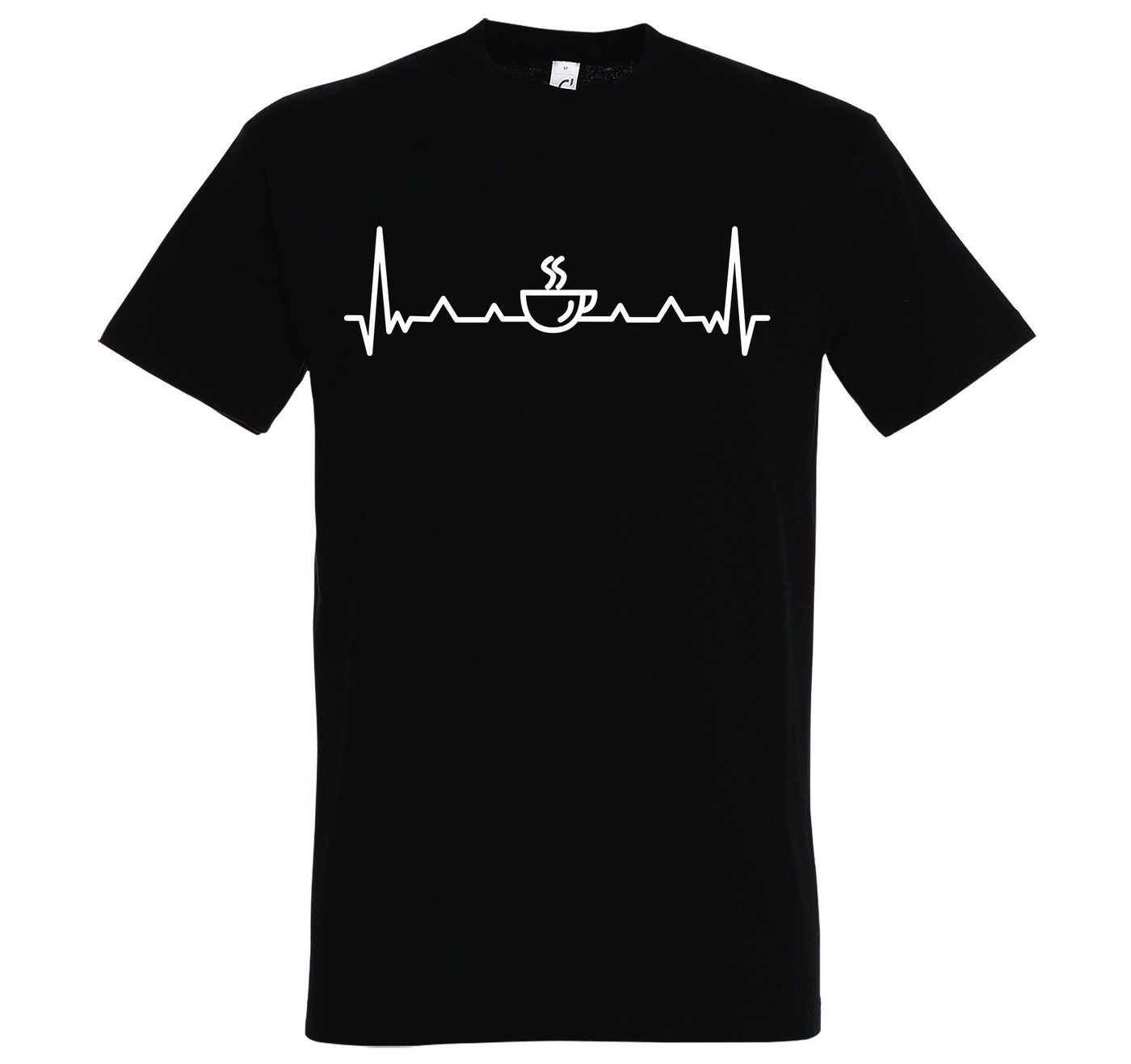 Youth Designz Print-Shirt Herren T-Shirt Heartbeat Kaffee mit lustigem Logo Aufdruck von Youth Designz