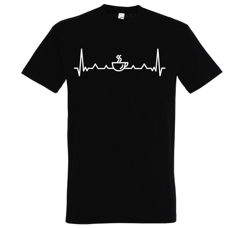 Youth Designz Print-Shirt Herren T-Shirt Heartbeat Kaffee mit lustigem Logo Aufdruck von Youth Designz