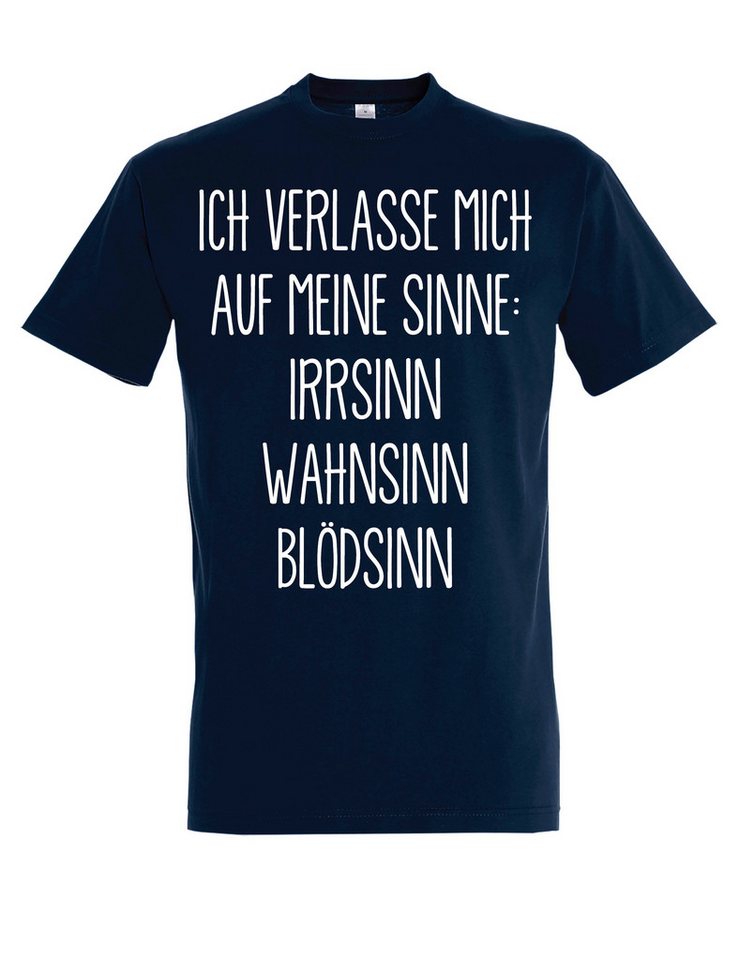 Youth Designz Print-Shirt Herren T-Shirt "Ich verlasse mich auf meine Sinne" Lustig Aufdruck mit witzigen Print für Herren Statement Geschenk von Youth Designz