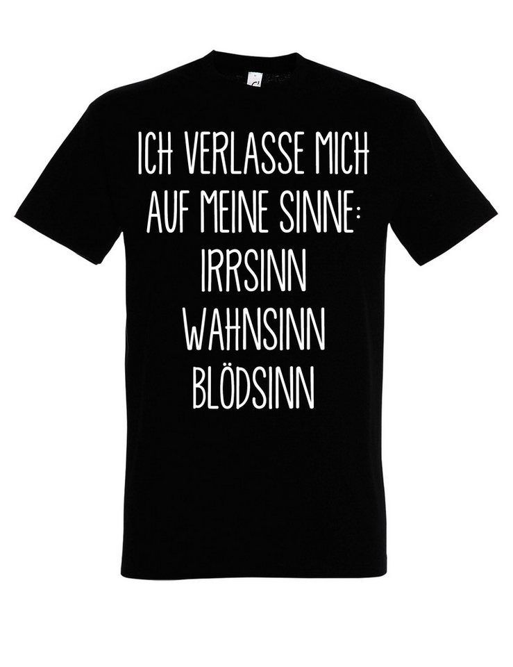 Youth Designz Print-Shirt Herren T-Shirt "Ich verlasse mich auf meine Sinne" Lustig Aufdruck mit witzigen Print für Herren Statement Geschenk von Youth Designz