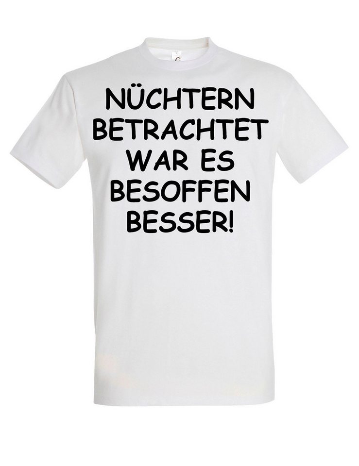 Youth Designz Print-Shirt Herren T-Shirt "Nüchtern betrachtet" lustig Print Statement Geschenk mit witzigen Aufdruck für Männer von Youth Designz