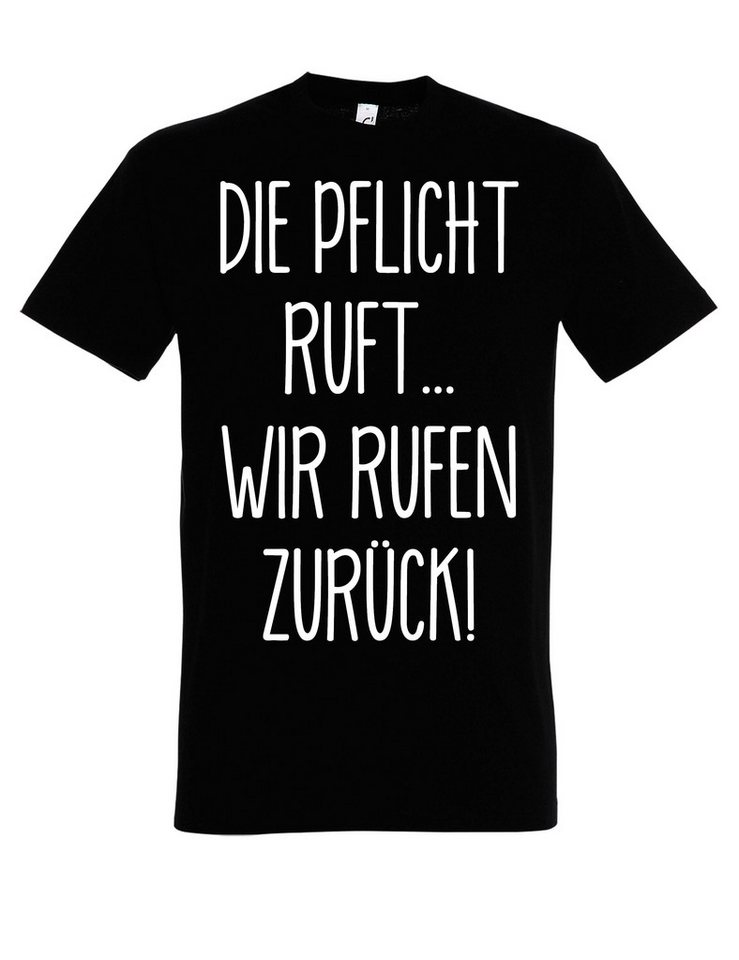 Youth Designz Print-Shirt Herren T-Shirt "Die Pflicht ruft" Fun-Print lustig Geschenk Statement mit witzigen Motiv für Männer von Youth Designz