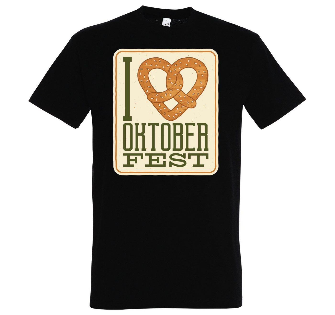 Youth Designz Print-Shirt I LOVE OKTOBERFEST Herren T-Shirt mit Fun-Look Brezel Aufdruck und Spruch von Youth Designz