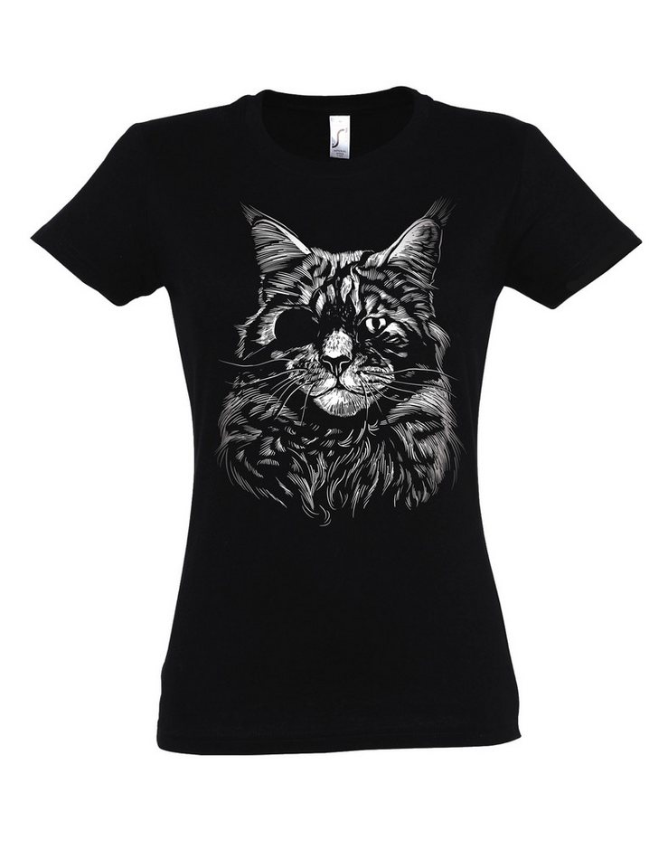 Youth Designz Print-Shirt "Katze Augenklappe" Damen T-Shirt Lustigen Print Geschenk Statement mit witzigen stylischen Aufdruck für Frauen Youth Designz Print-Shirt "Katze Augenklappe" Damen T-Shirt Lustigen Print Geschenk Statement mit witzigen stylischen Aufdruck für Frauen von Youth Designz