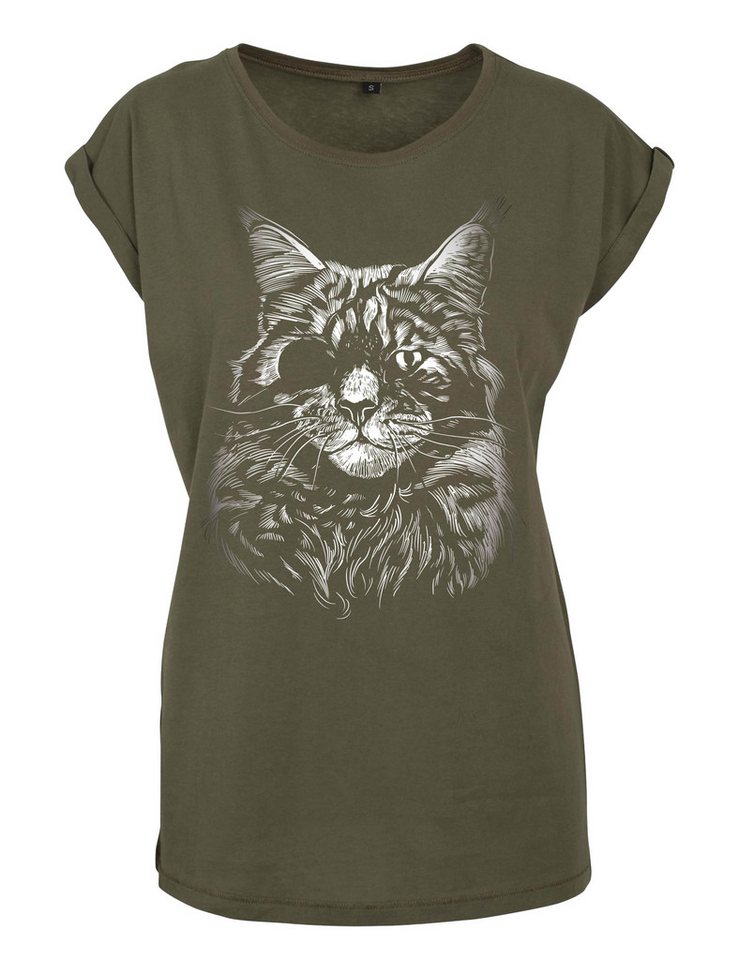 Youth Designz Print-Shirt "Katze Augenklappe" Damen T-Shirt Statement Geschenk Frauen Motiv mit stylischen Frontprint für Frauen von Youth Designz