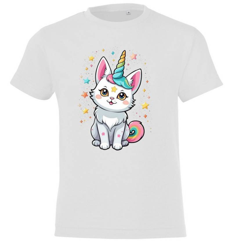 Youth Designz Print-Shirt Katze Einhorn Kinder T-Shirt mit lustigem Frontprint von Youth Designz