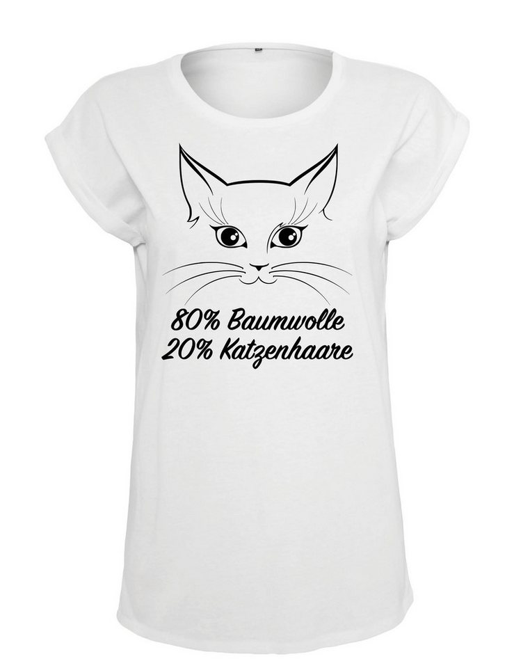 Youth Designz Print-Shirt "Katzenhaare" Damen T-Shirt als Statement oder Geschenk Frauen Motiv mit stylischen Frontprint für Frauen von Youth Designz