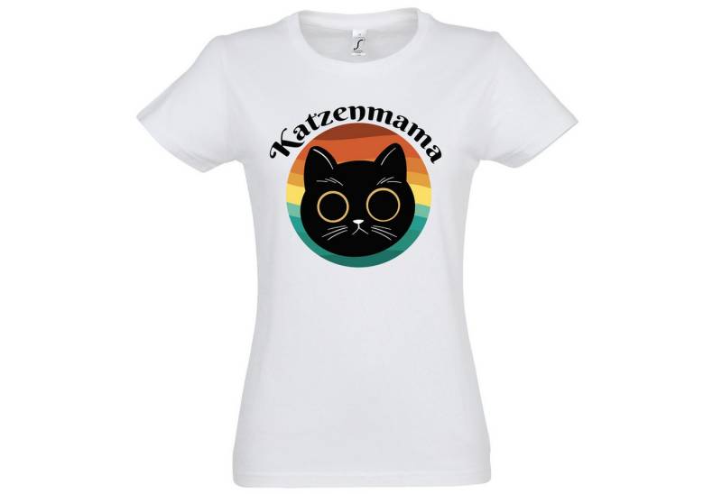 Youth Designz Print-Shirt Katzenmama Damen T-Shirt mit modischem Frontprint von Youth Designz