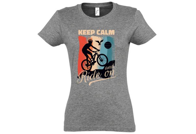 Youth Designz Print-Shirt Keep Calm Fahrrad Damen T-Shirt mit modischem Frontprint von Youth Designz