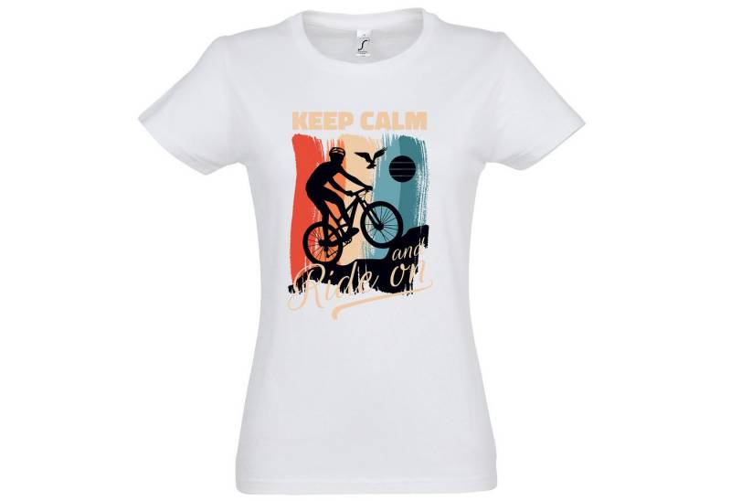 Youth Designz Print-Shirt Keep Calm Fahrrad Damen T-Shirt mit modischem Frontprint von Youth Designz