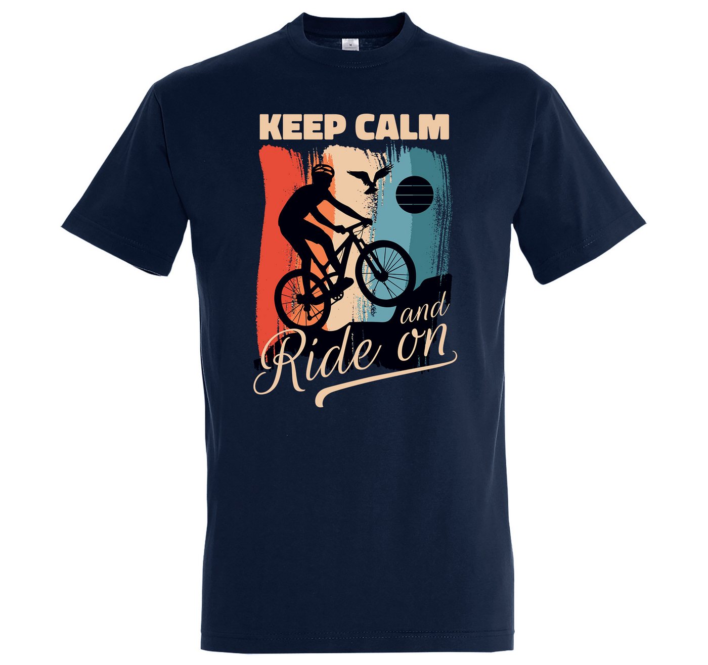 Youth Designz Print-Shirt Keep Calm Fahrrad Herren T-Shirt mit modischem Frontprint von Youth Designz