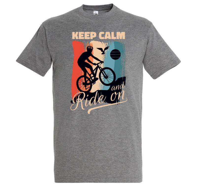 Youth Designz Print-Shirt Keep Calm Fahrrad Herren T-Shirt mit modischem Frontprint von Youth Designz