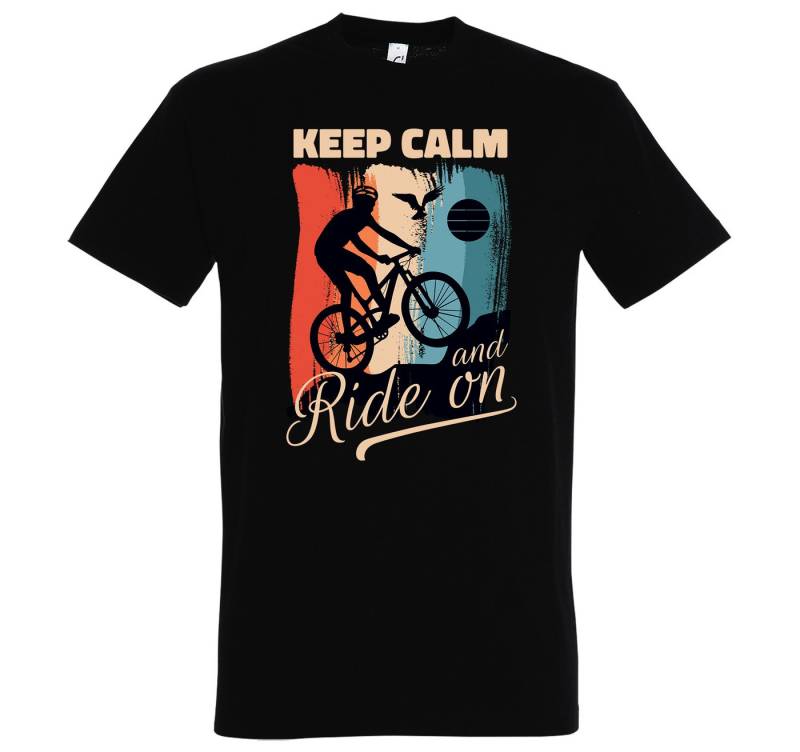 Youth Designz Print-Shirt Keep Calm Fahrrad Herren T-Shirt mit modischem Frontprint von Youth Designz