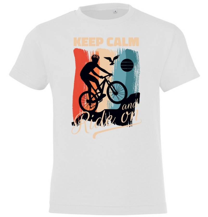 Youth Designz Print-Shirt Keep Calm Fahrrad Kinder T-Shirt mit lustigem Frontprint von Youth Designz