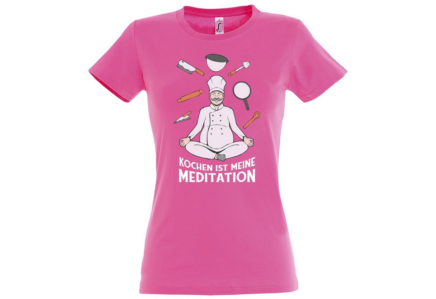 Youth Designz Print-Shirt Kochen ist meine Meditation Damen T-Shirt mit modischem Print von Youth Designz