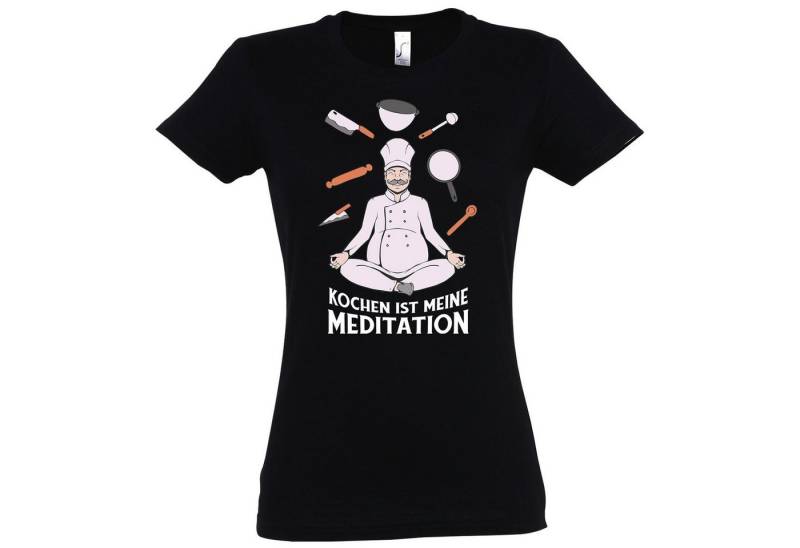Youth Designz Print-Shirt Kochen ist meine Meditation Damen T-Shirt mit modischem Print von Youth Designz
