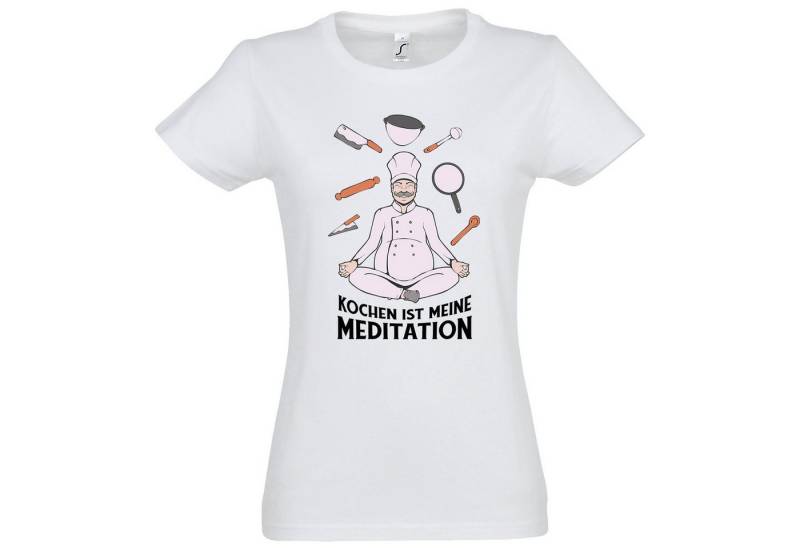 Youth Designz Print-Shirt Kochen ist meine Meditation Damen T-Shirt mit modischem Print von Youth Designz