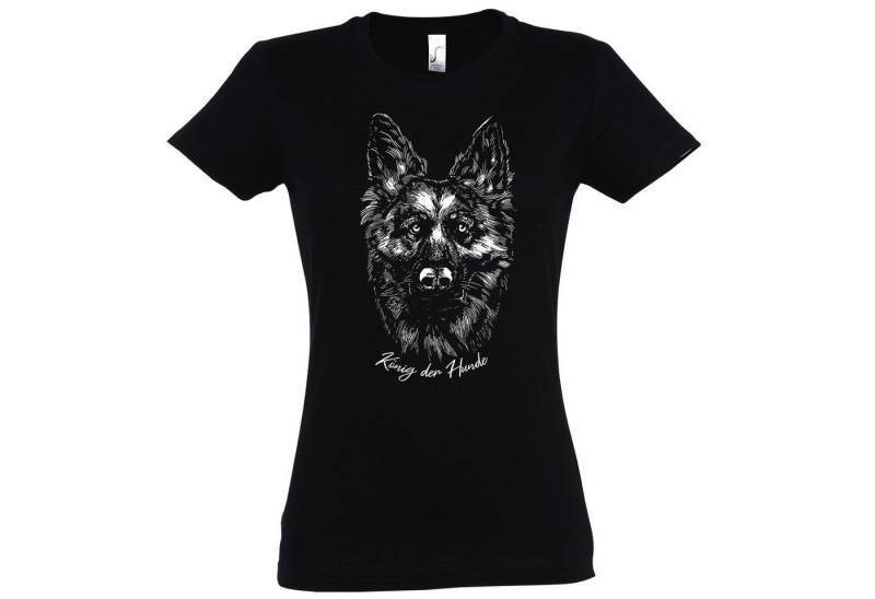 Youth Designz Print-Shirt König der Hunde Damen T-Shirt mit modischem Frontprint von Youth Designz