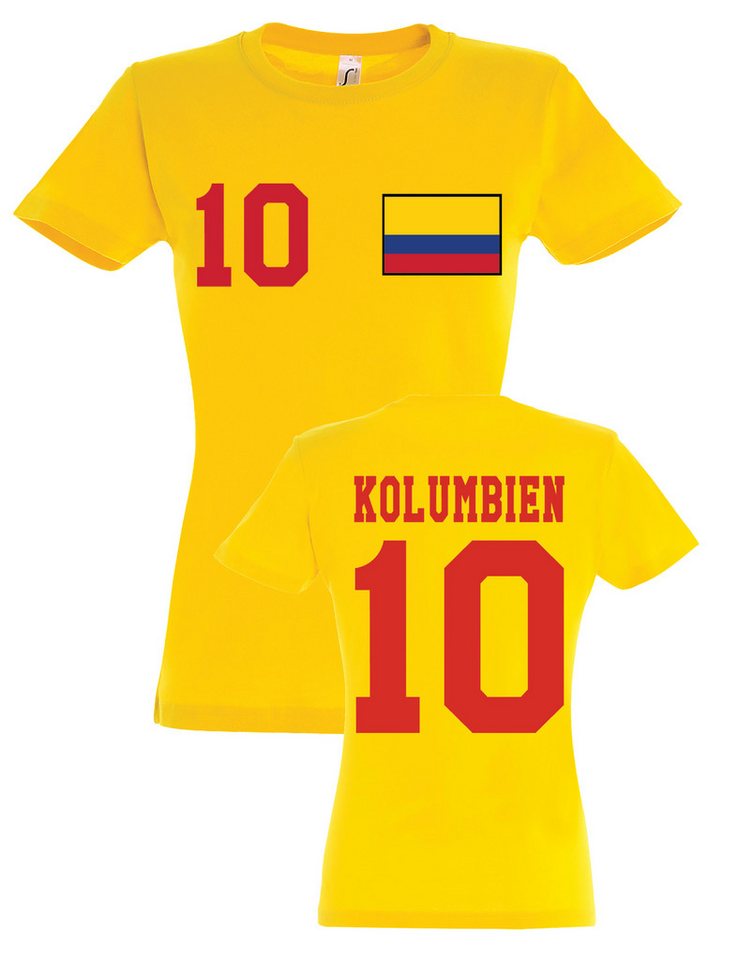 Youth Designz Print-Shirt "Kolumbien" Damen T-Shirt mit Fußball Print Geschenk Statement Frauen mit stylischen Aufdruck für Frauen Youth Designz Print-Shirt "Kolumbien" Damen T-Shirt mit Fußball Print Geschenk Statement Frauen mit stylischen Aufdruck für Frauen von Youth Designz