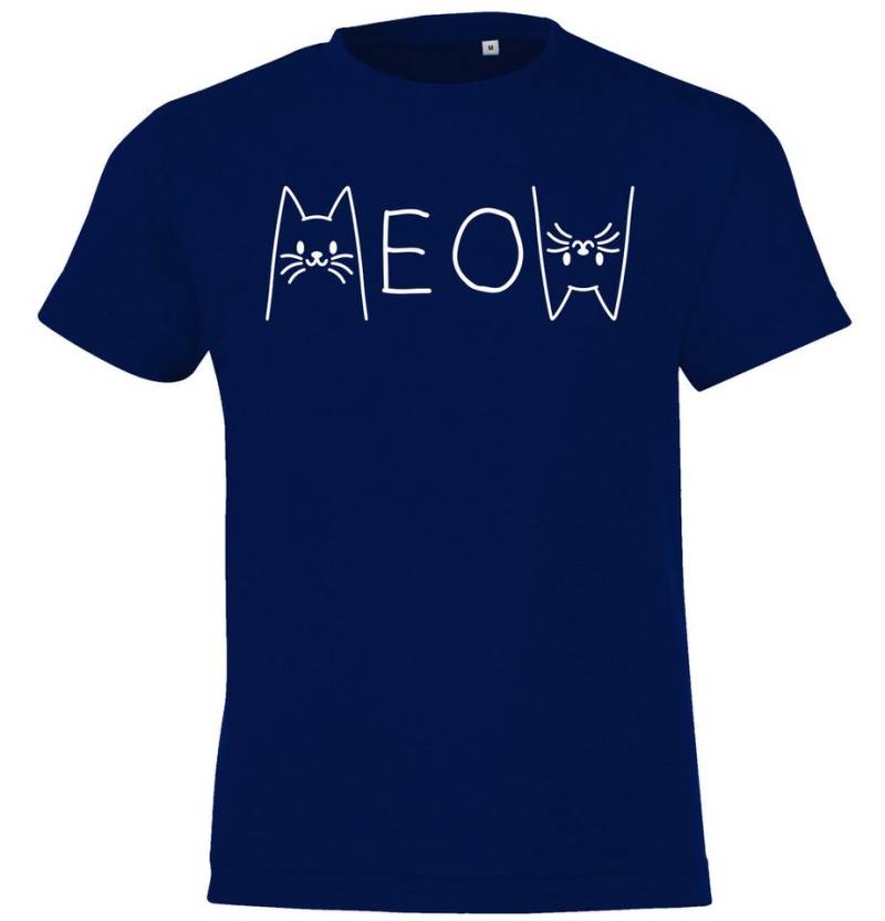 Youth Designz Print-Shirt MEOW Kinder T-Shirt mit lustigem Frontprint von Youth Designz