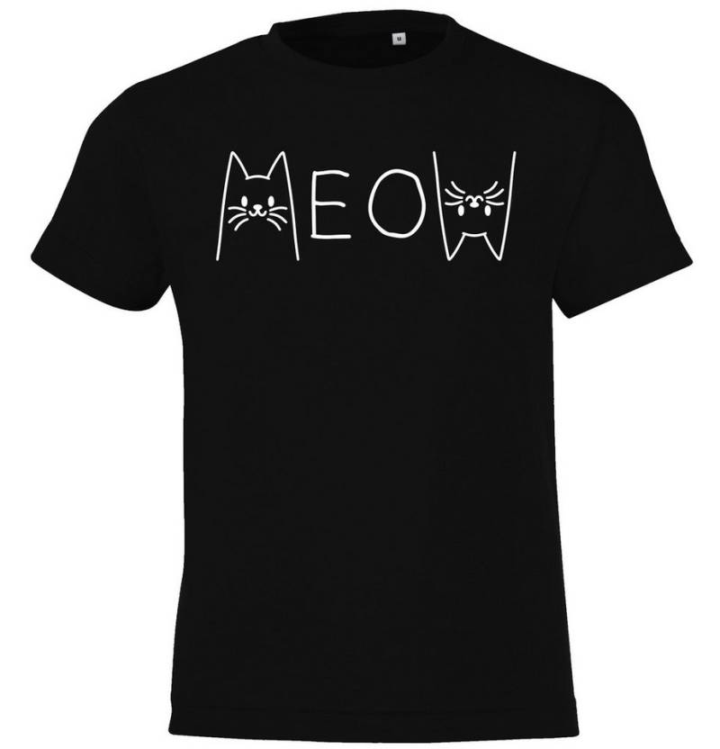 Youth Designz Print-Shirt MEOW Kinder T-Shirt mit lustigem Frontprint von Youth Designz