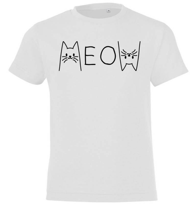 Youth Designz Print-Shirt MEOW Kinder T-Shirt mit lustigem Frontprint von Youth Designz