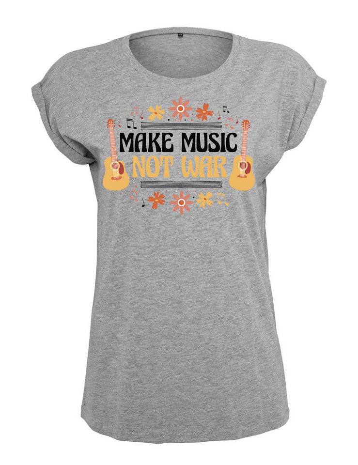 Youth Designz Print-Shirt "Make Music Not War" Damen T-Shirt Statement Geschenk Frauen Motiv mit stylischen Retro Aufdruck Youth Designz Print-Shirt "Make Music Not War" Damen T-Shirt Statement Geschenk Frauen Motiv mit stylischen Retro Aufdruck von Youth Designz