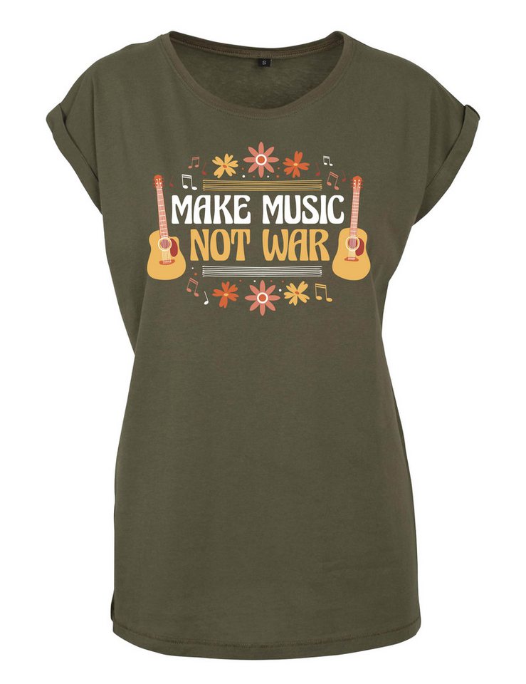 Youth Designz Print-Shirt "Make Music Not War" Damen T-Shirt Statement Geschenk Frauen Motiv mit stylischen Retro Aufdruck Youth Designz Print-Shirt "Make Music Not War" Damen T-Shirt Statement Geschenk Frauen Motiv mit stylischen Retro Aufdruck von Youth Designz
