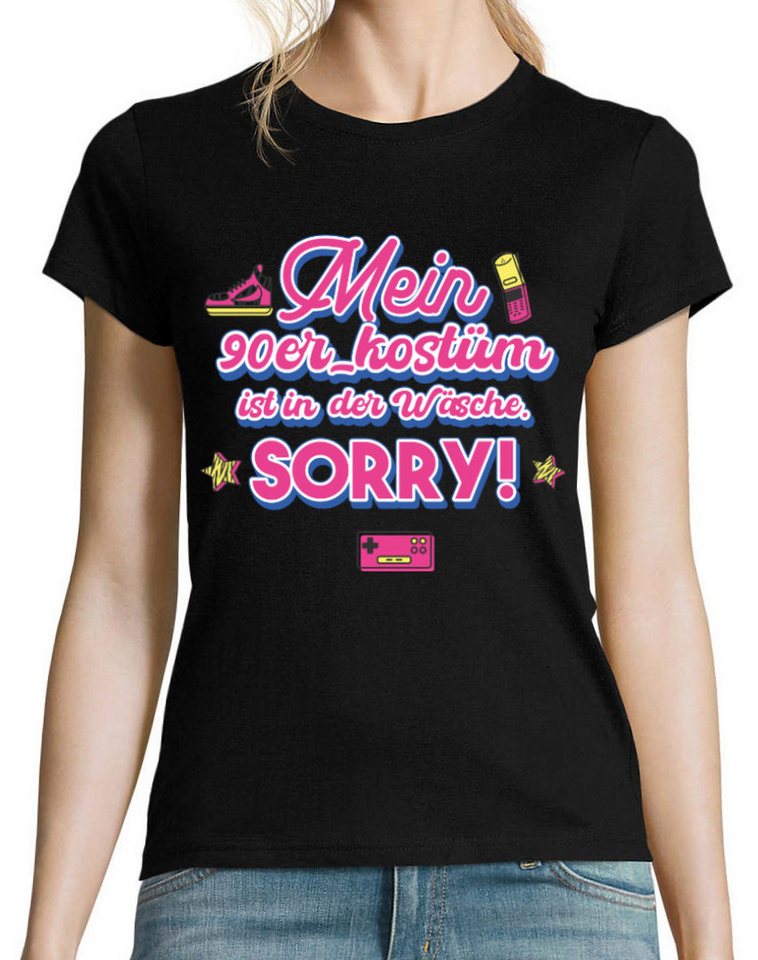 Youth Designz Print-Shirt Mein 90er Kostüm ist in der Wäsche Damen T-Shirt mit lustigem Frontprint von Youth Designz