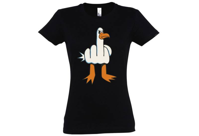 Youth Designz Print-Shirt Möwe Finger Damen T-Shirt mit modischem Frontprint von Youth Designz