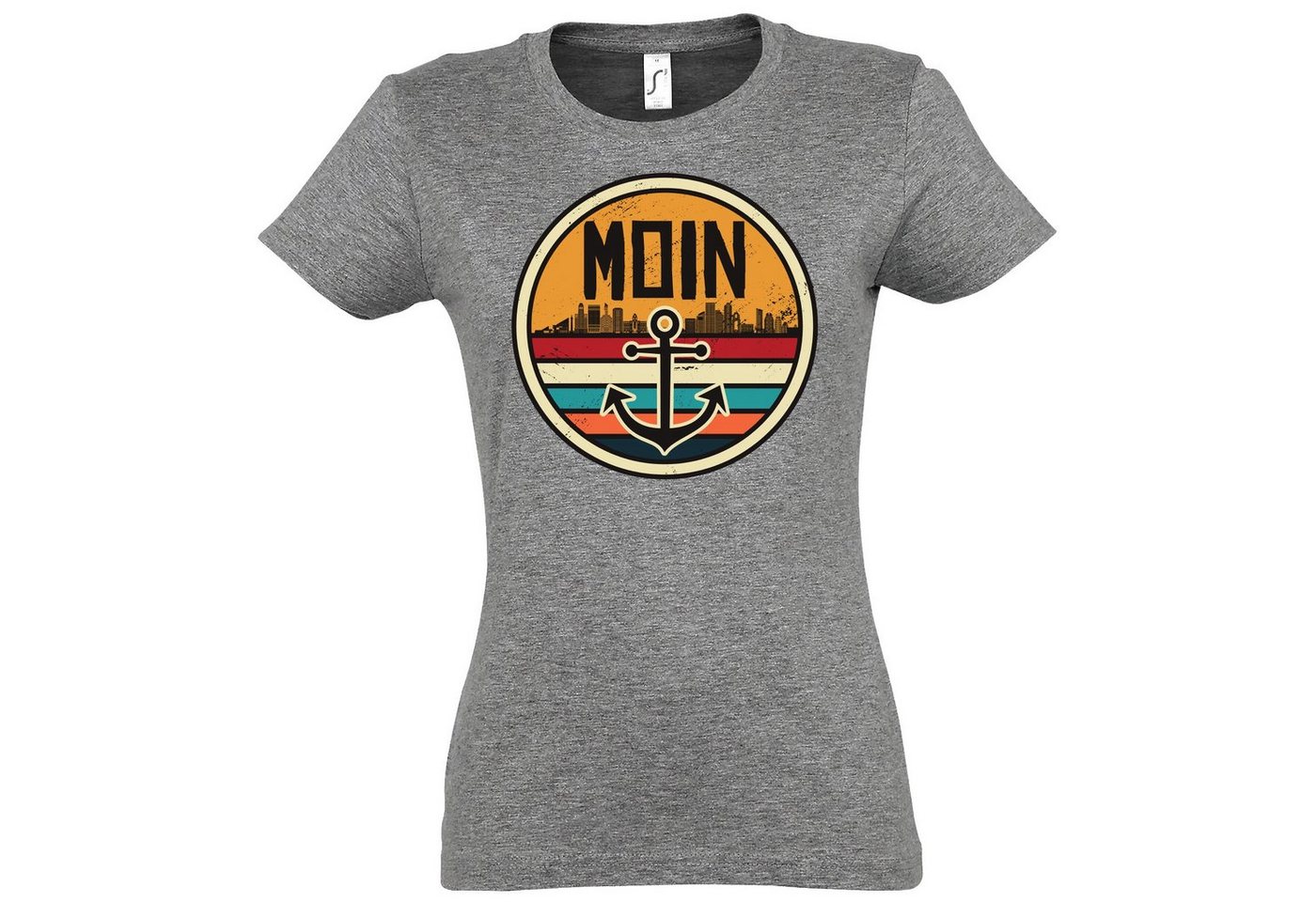 Youth Designz Print-Shirt Moin Spruch Damen T-Shirt mit Anker Logo Print und Spruch Youth Designz Print-Shirt Moin Spruch Damen T-Shirt mit Anker Logo Print und Spruch von Youth Designz