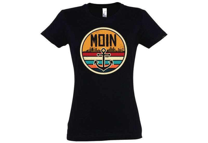 Youth Designz Print-Shirt Moin Spruch Damen T-Shirt mit Anker Logo Print und Spruch von Youth Designz