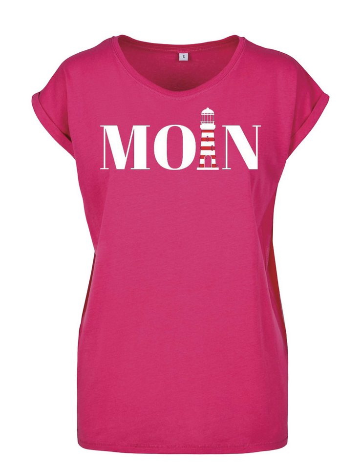 Youth Designz Print-Shirt "Moin mit Leuchtturm" Damen T-Shirt Statement Geschenk Frauen Motiv mit stylischen und schlichten Aufdruck für Frauen von Youth Designz