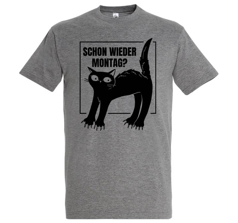Youth Designz Print-Shirt Montags Katze Herren T-Shirt mit modischem Frontprint von Youth Designz