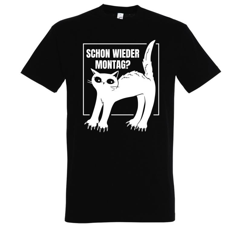 Youth Designz Print-Shirt Montags Katze Herren T-Shirt mit modischem Frontprint von Youth Designz