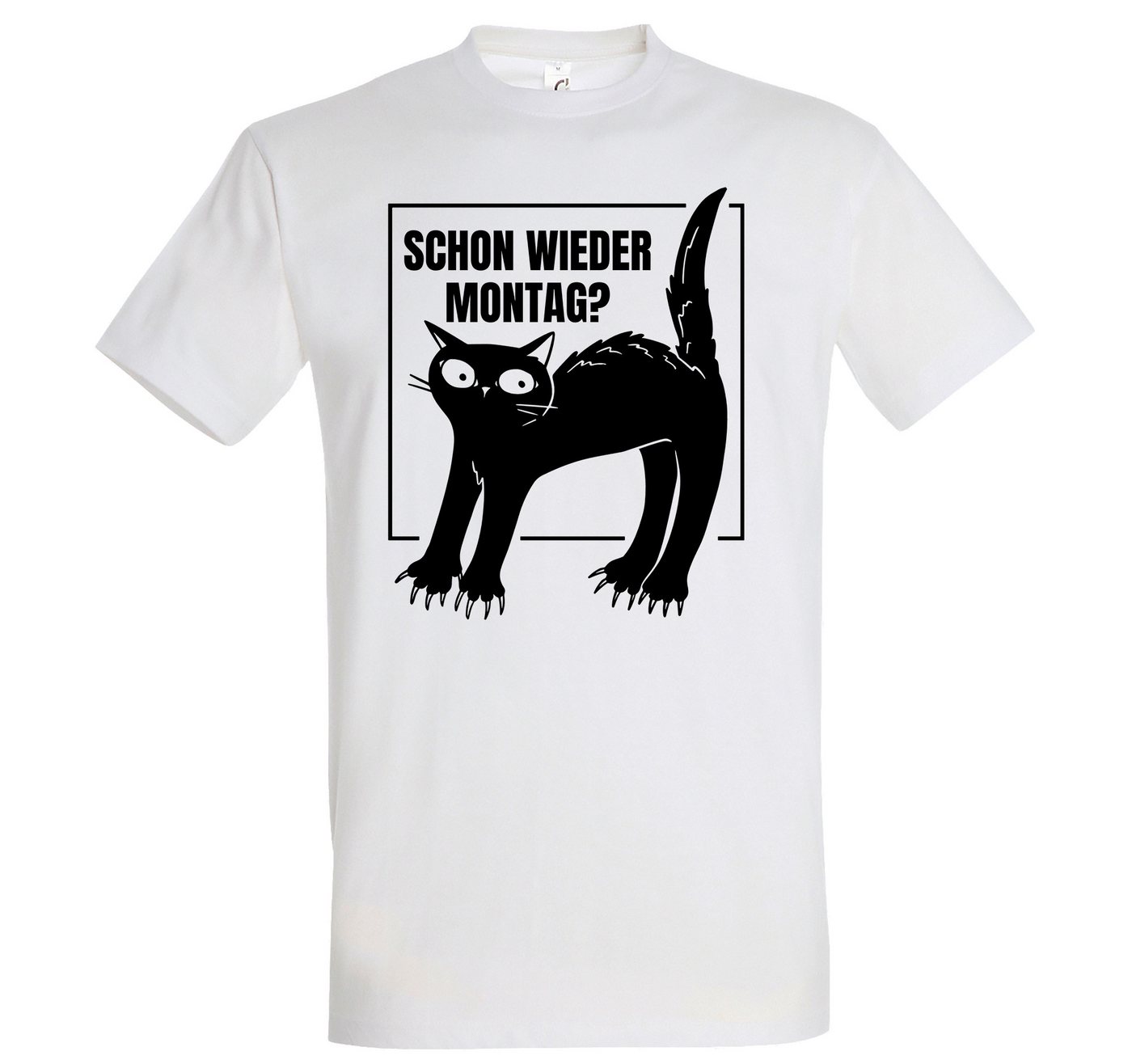 Youth Designz Print-Shirt Montags Katze Herren T-Shirt mit modischem Frontprint Youth Designz Print-Shirt Montags Katze Herren T-Shirt mit modischem Frontprint von Youth Designz