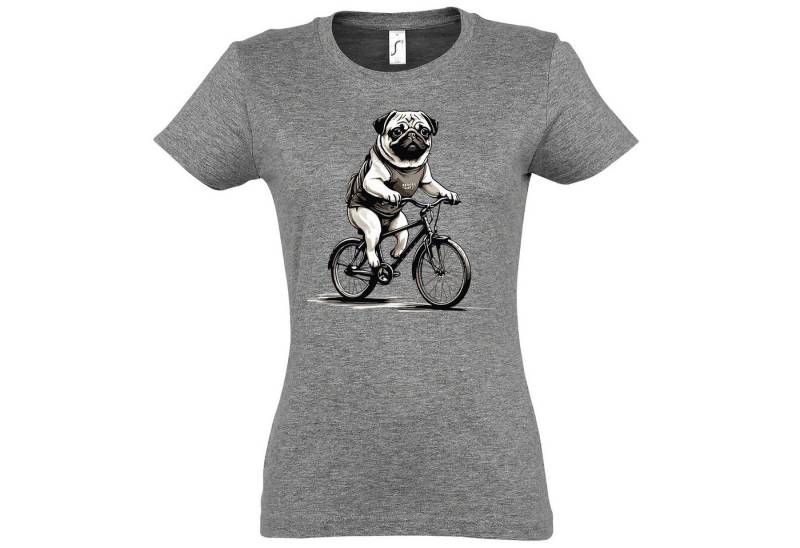 Youth Designz Print-Shirt Mops Fahrrad Damen T-Shirt mit modischem Frontprint von Youth Designz