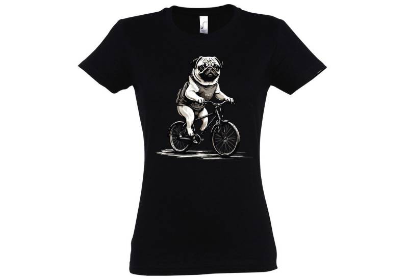 Youth Designz Print-Shirt Mops Fahrrad Damen T-Shirt mit modischem Frontprint Youth Designz Print-Shirt Mops Fahrrad Damen T-Shirt mit modischem Frontprint von Youth Designz