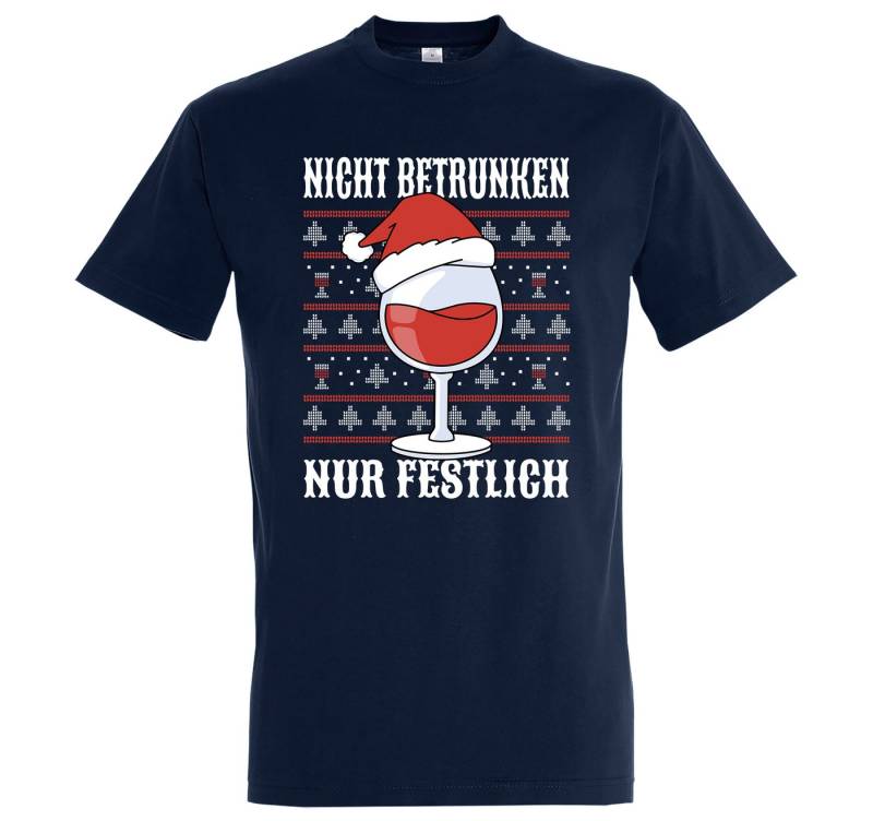 Youth Designz Print-Shirt Nicht Betrunken nur Festlich Herren T-Shirt mit modischem Frontprint von Youth Designz