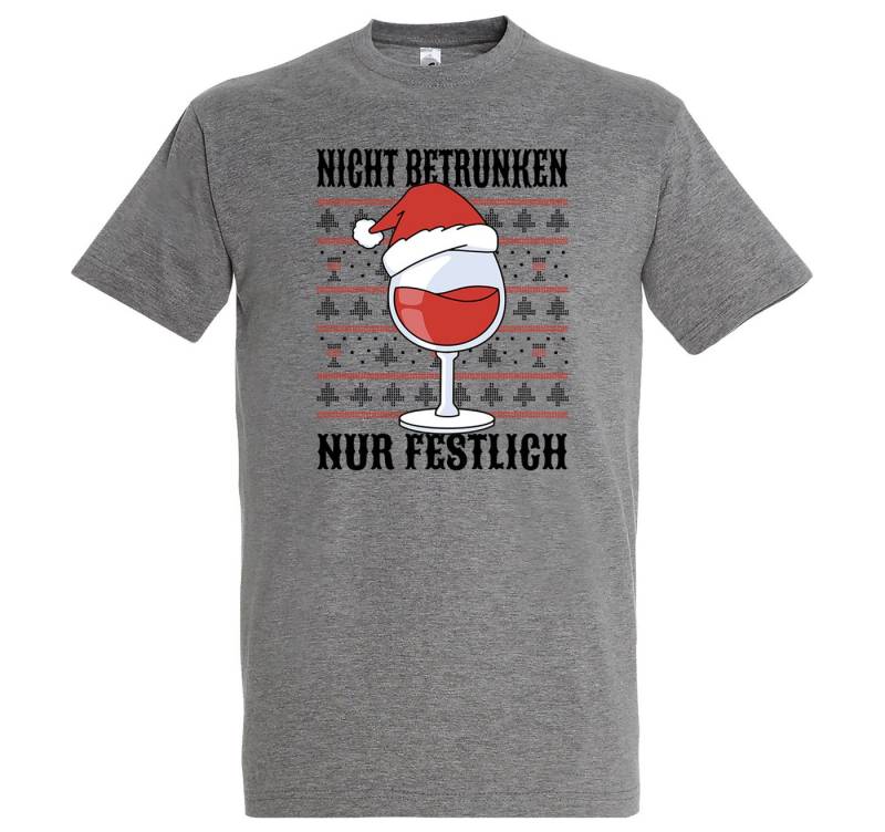 Youth Designz Print-Shirt Nicht Betrunken nur Festlich Herren T-Shirt mit modischem Frontprint von Youth Designz