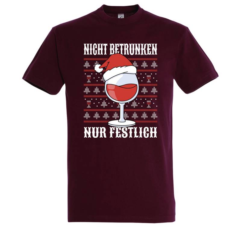 Youth Designz Print-Shirt Nicht Betrunken nur Festlich Herren T-Shirt mit modischem Frontprint von Youth Designz