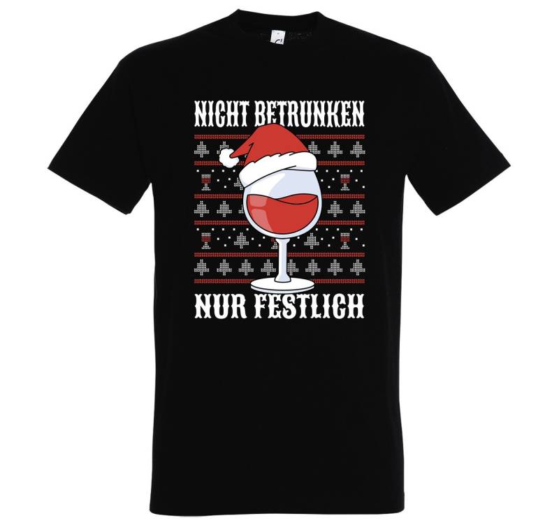 Youth Designz Print-Shirt Nicht Betrunken nur Festlich Herren T-Shirt mit modischem Frontprint von Youth Designz