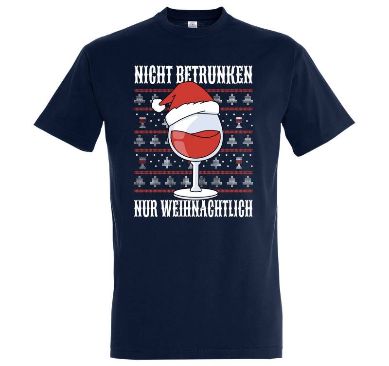 Youth Designz Print-Shirt Nicht Betrunken nur Weihnachtlich Herren T-Shirt mit modischem Frontprint von Youth Designz