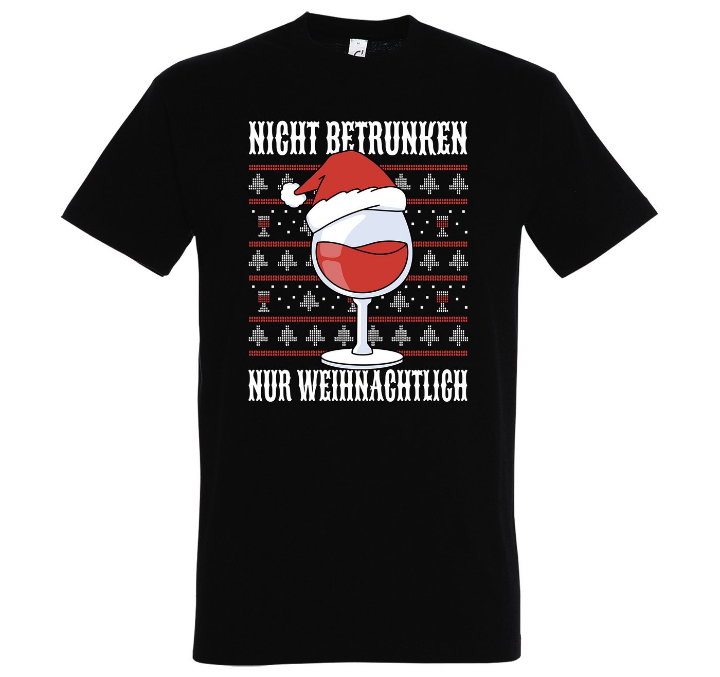 Youth Designz Print-Shirt Nicht Betrunken nur Weihnachtlich Herren T-Shirt mit modischem Frontprint von Youth Designz