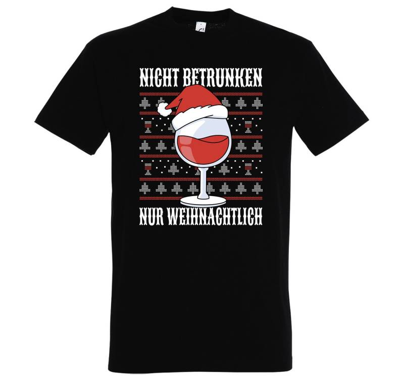 Youth Designz Print-Shirt Nicht Betrunken nur Weihnachtlich Herren T-Shirt mit modischem Frontprint von Youth Designz
