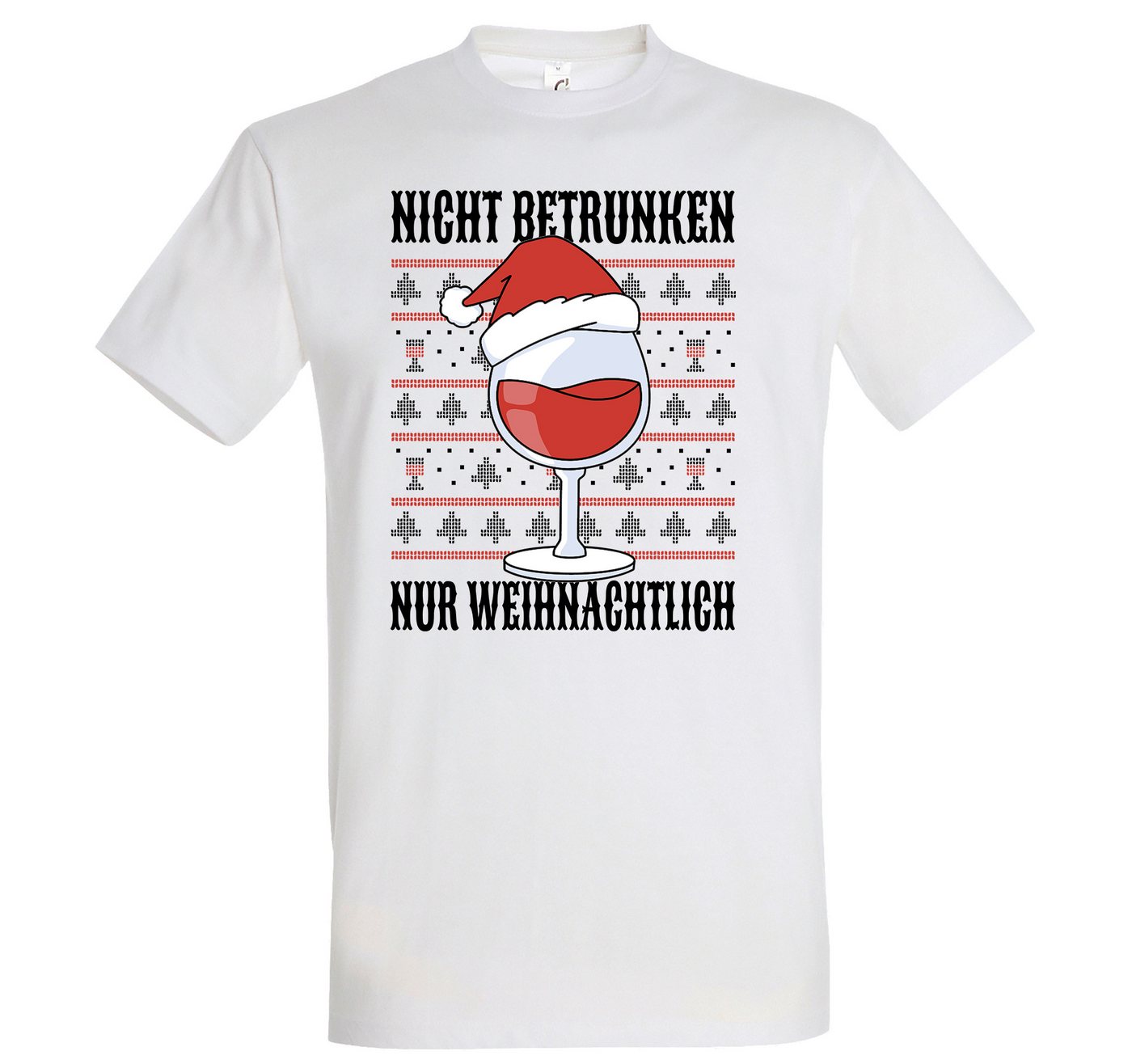 Youth Designz Print-Shirt Nicht Betrunken nur Weihnachtlich Herren T-Shirt mit modischem Frontprint von Youth Designz