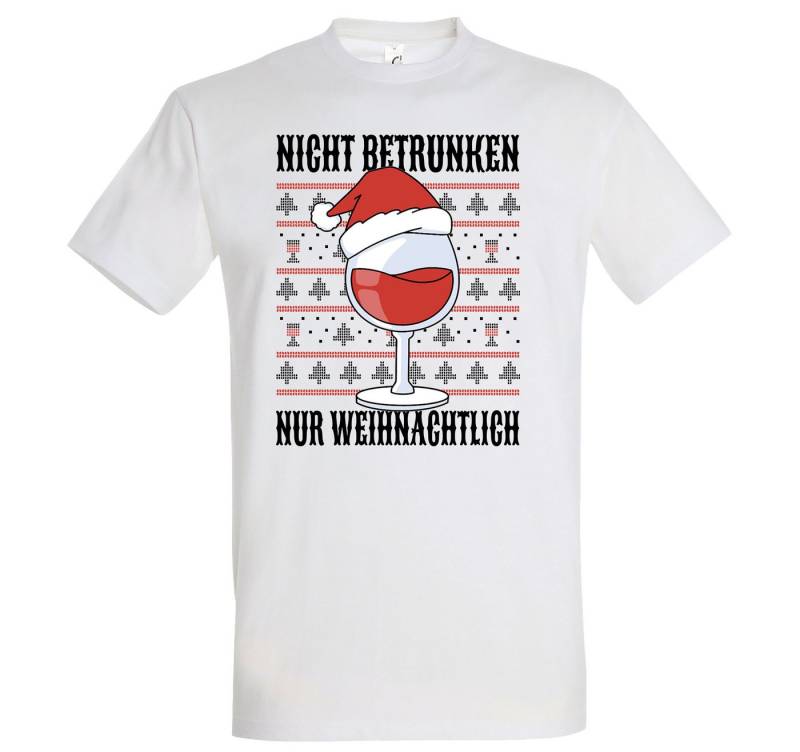 Youth Designz Print-Shirt Nicht Betrunken nur Weihnachtlich Herren T-Shirt mit modischem Frontprint von Youth Designz