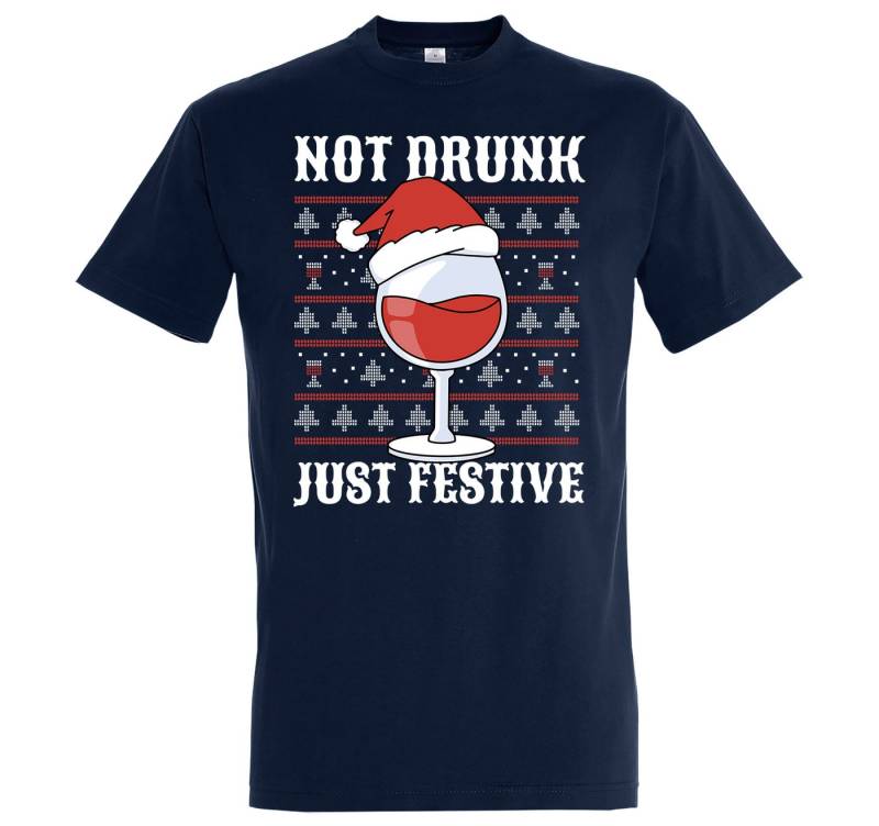 Youth Designz Print-Shirt Not Drunk Just Festive Herren T-Shirt mit modischem Frontprint von Youth Designz