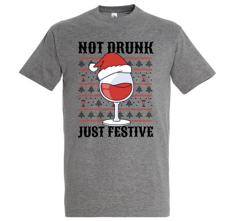 Youth Designz Print-Shirt Not Drunk Just Festive Herren T-Shirt mit modischem Frontprint von Youth Designz