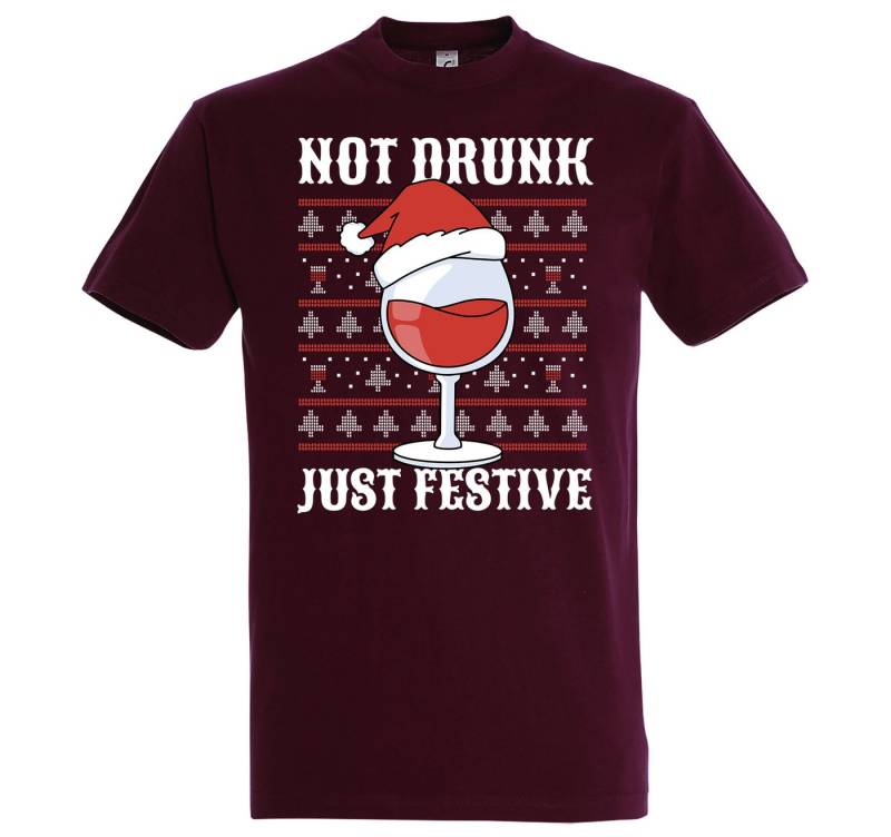 Youth Designz Print-Shirt Not Drunk Just Festive Herren T-Shirt mit modischem Frontprint von Youth Designz